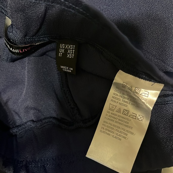 Navy blue stretchy elastic waist pocket, front professional pants with seams - Picture 4 of 5